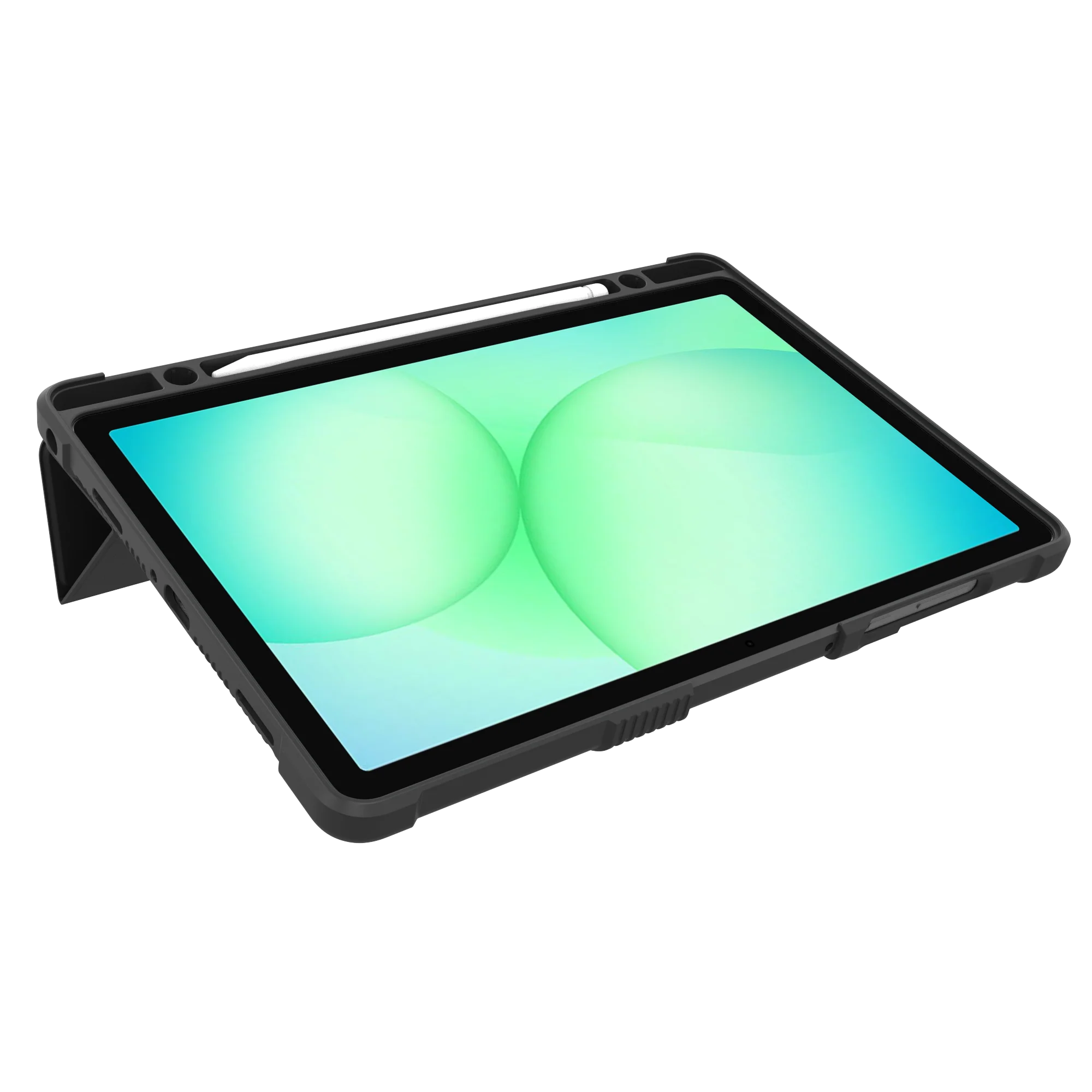 product laudtec for tpu pc cover shockproof rugged hard tablet case with anti fingerprint features for samsung tab a11 a9 black-5