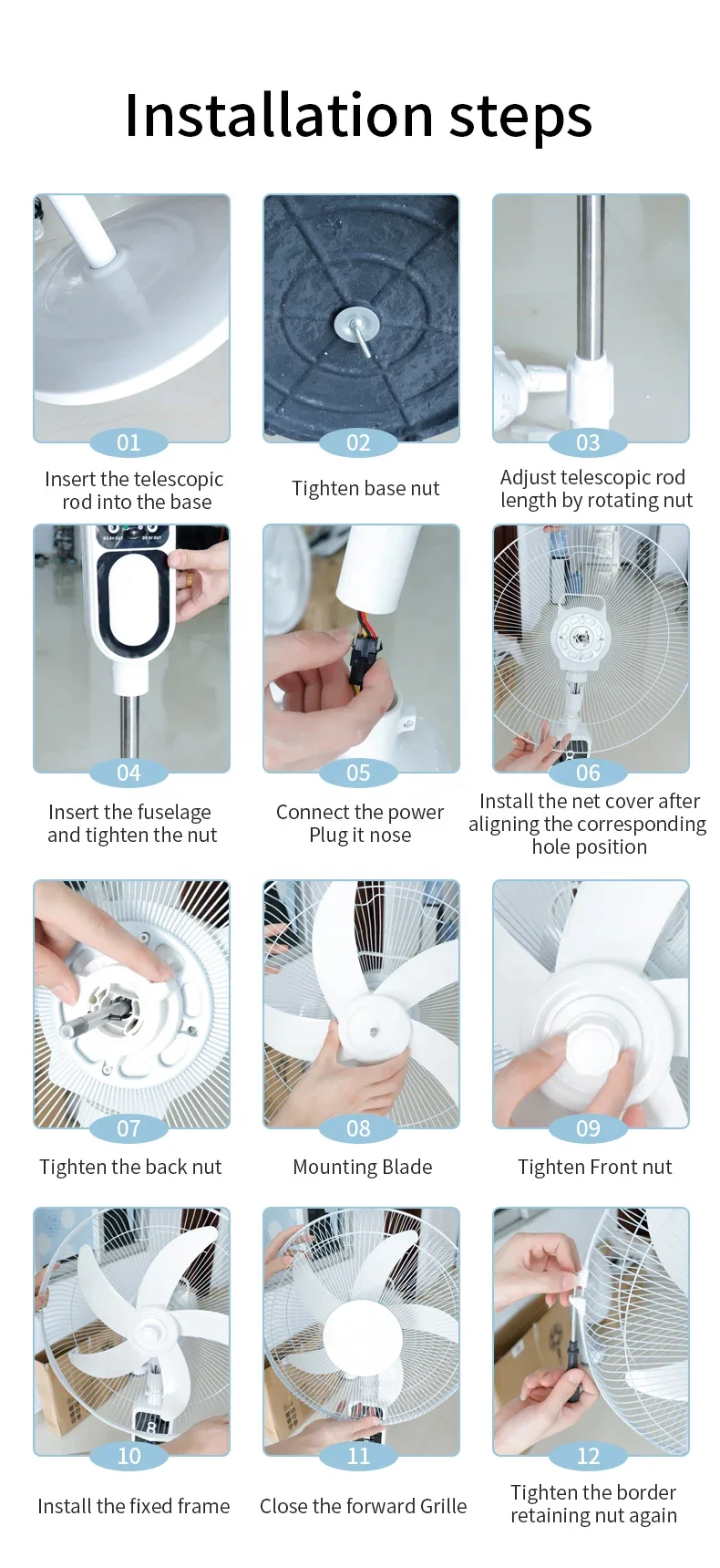 Electric Solar Fan, 12V, Brushless - detail 18