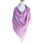 Purple Scarf Hot Sales 100% Polyester Purple Color Jacquard Lady Print Wrap Casual Shawl Warm Scarf