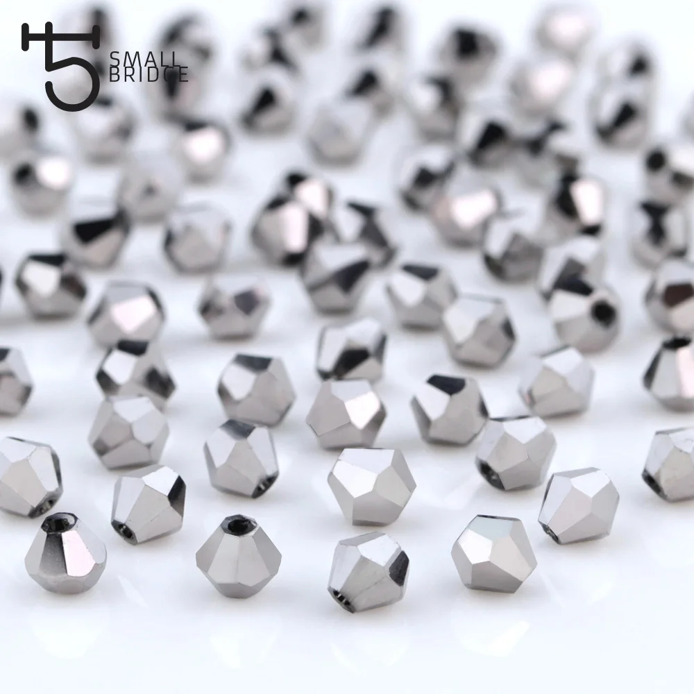 product czech silver colour spacer bicone beads for making jewelry accessories diy perles loose faceted glass crystal beads-31