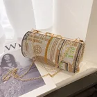 Clutch Factory Wholesale Luxury Pillow Shaped Rhinestone Crystal Money Bag Wedding Clutch Purse Ladies Evening Bag