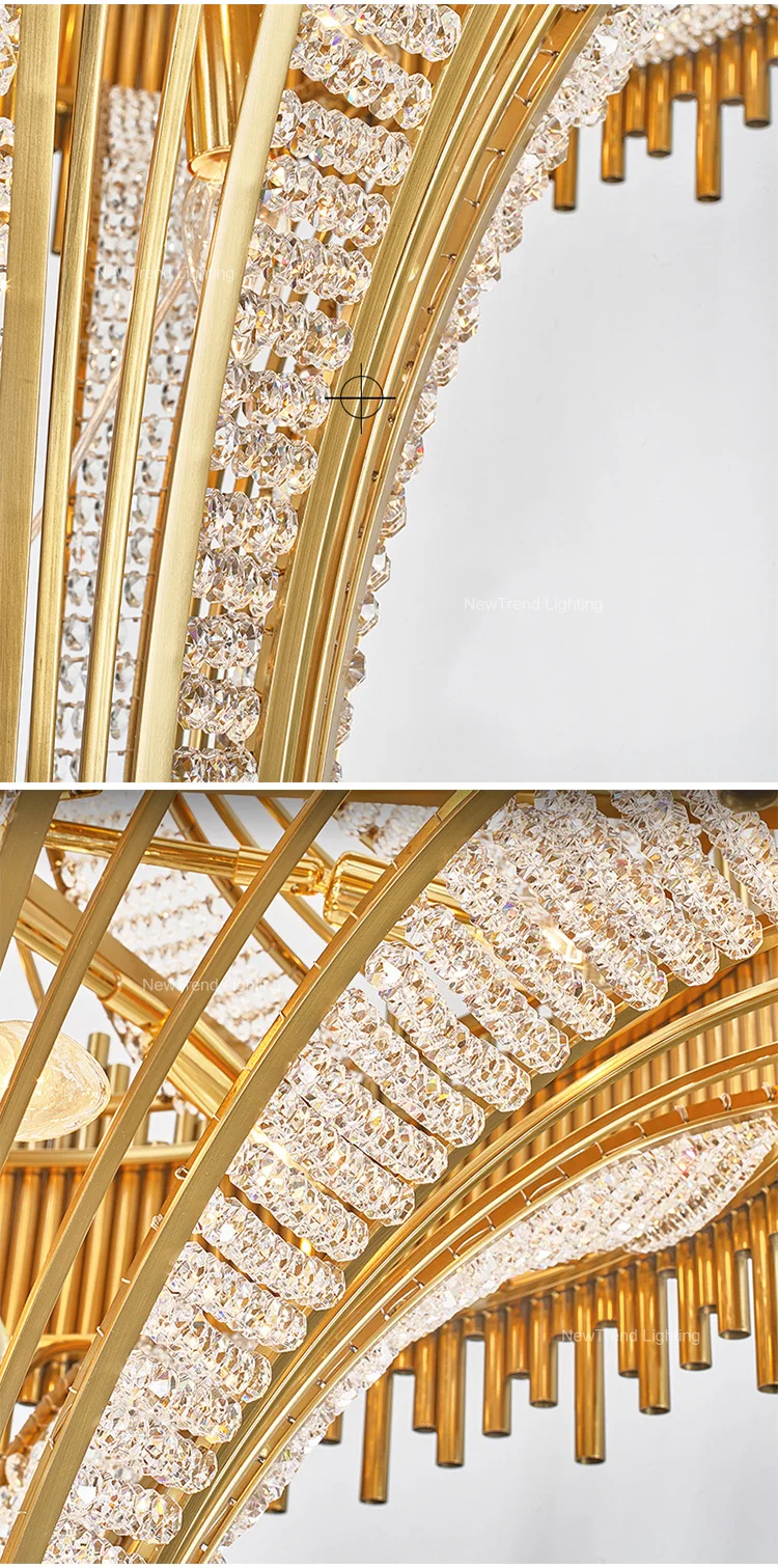 CPL-207 Modern Design Interior Decoactive Light Custom Hotel Restaurant Luxury Metal Crystal Chandelier manufacture