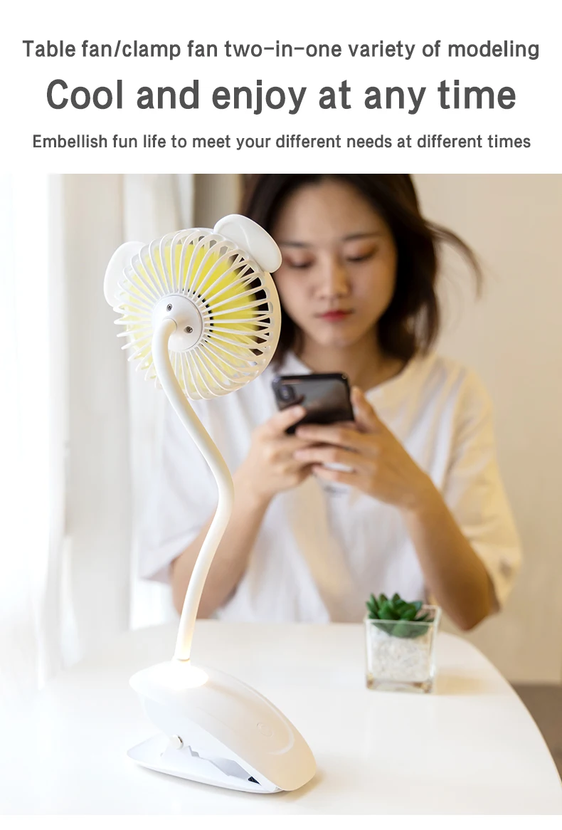 Rechargeable Mini Desk Fan, USB, DC5V-1A, Battery - detail 6