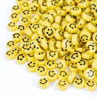 Wholesale 6mm*10mm 1650pcs/bag Plastic Acrylic Smile Face Beads Smiley Round Disc Beads For Jewelry Making