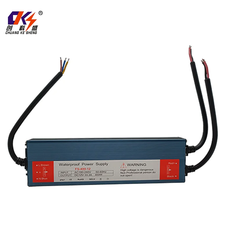 product chuangkesheng high efficiency 400w 12v 333a ip67 waterproof power supply transformer for led strip light cctv camera-1