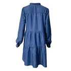 Blouse Fashion Women's Cake Blouse Casual And Loose 100% Tencel Design Women's Denim Skirt Women's Blouse Long Sleeves