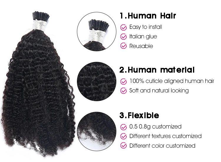 i tips afro kinky curly micro links hair extensi