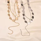 European And American New Fashion Items Gold Disc Multi-layer Necklace Women's Combo Set Wholesale
