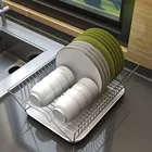 Dish Draining 304 Stainless Steel Kitchen Dish Rack Draining Rack Bowls And Chopsticks Dish Rack