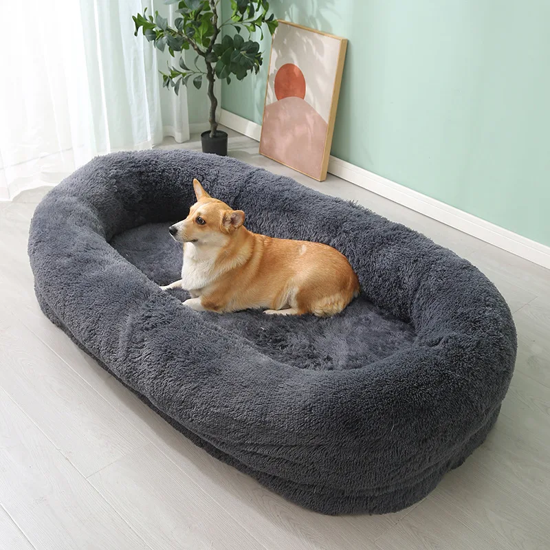 product popular human dog bed for adults giant dog bed with removable washable cover faux fur human size dog bed-54