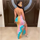 Maxi Ladies Sexy Tie Dye Sundress Wholesale Fashion Summer Women Tie Dye Maxi Sundress