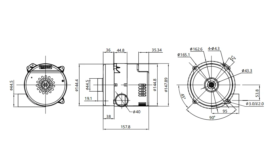 Electric Brushless Blower, 5.7'', Tangential - detail 4