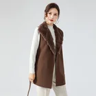 Jacket GUNV Womens New Fashion Casual Solid Color Sleeveless Soft Drape Vest Hoodies Top Fur Jacket