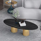 Marble Top Table High Quality Durable Oval Shape Design Marble Top Tea Table