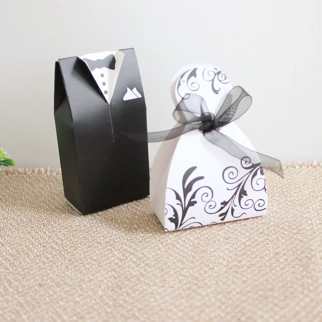 wedding souvenir candy box favor paper packaging box with ribbon