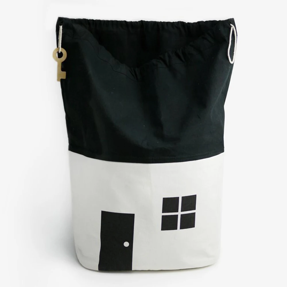 2024 wholesale custom LOGO cotton canvas toy children's room storage drawstring gift bag
