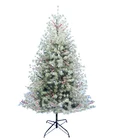Xmas Tinsel Skirt Stand Base 2021 Pvc Pe Rose Gold Falling Snow Automatic Artificial Christmas Tree Pre-lit Led