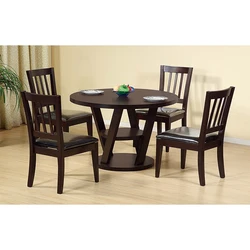 NOVA Modern Multifunctional Wooden Top Dining Table Round Normal Dining Room Table Sets Furniture With Upholstered Chair