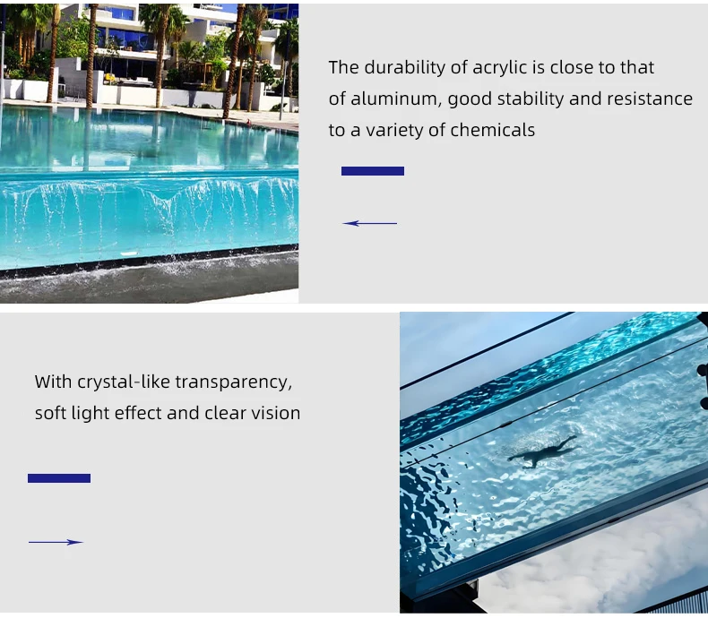 xinxunlin 150mm Pure Organic Plastic Clear Acrylic Pool Siding Outdoor Acrylic Pool