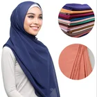 Coloured Scarves Best Selling Solid Color Chiffon Shawl Wholesale Sexy Hijab Female Malaysian Scarf