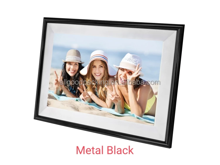 数码相框FRAMEO 10.1 "WiFi数码相框,带金属外壳和木制外壳