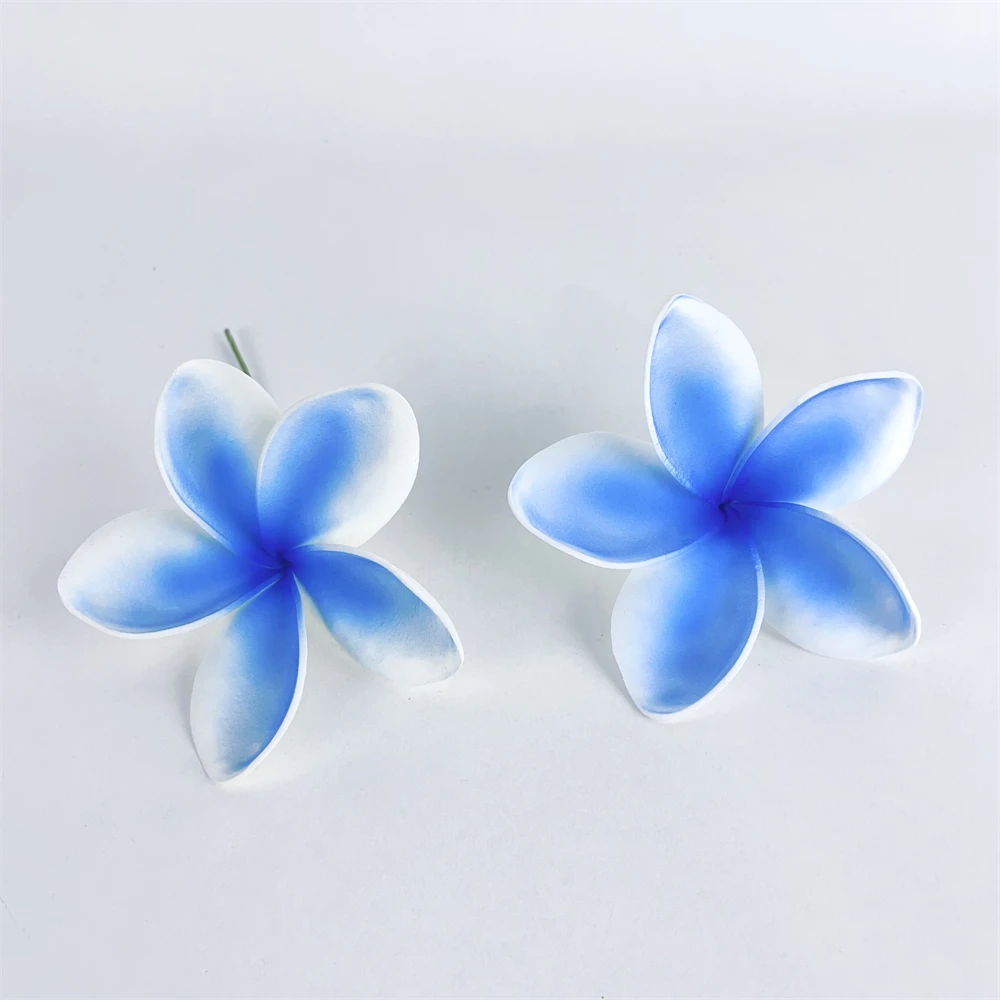 10CM EVA Foam Artificial Plumeria Hair Pick 8 Colors Island Hawaii Frangipani Ear Pick Flower