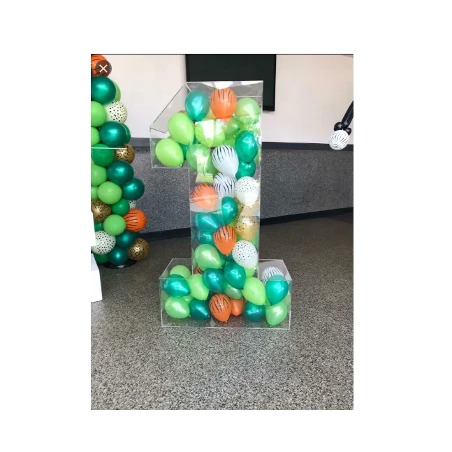 Clear Acrylic perspex Number Balloon Decoration Display for Birthdays