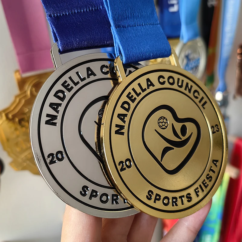 Professional Custom Souvenir Football Metal Medals Gold Silver Copper Award Sports Race Soccer Medal details