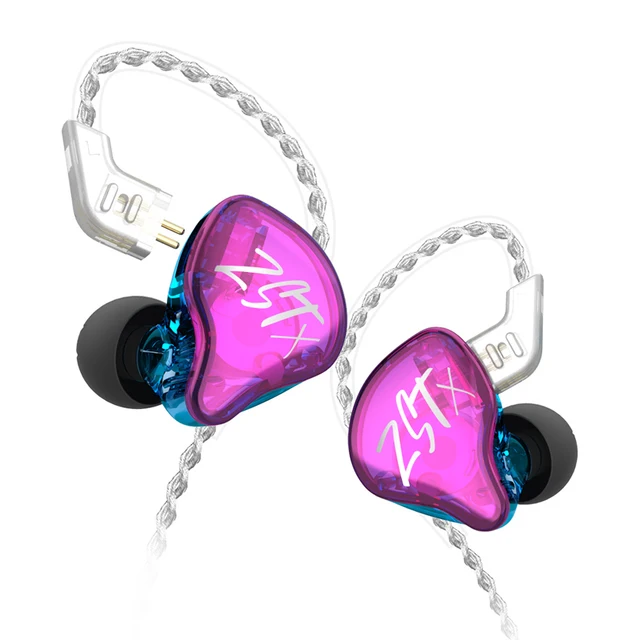 KZ ZSTX 1BA+1DD Hybrid Unit In-ear Earphones HIFI Bass Sports DJ Earbud Headset ZST Updated Version