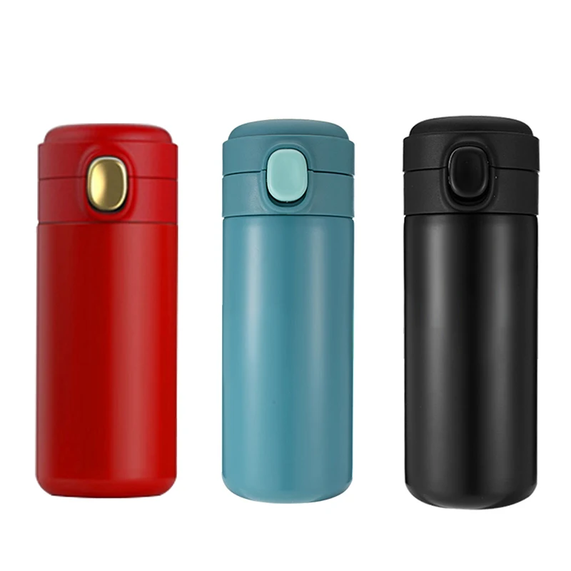 Custom Logo Vacuum Insulated, Metal Thermos Flask Stainless Steel Water Bottles with One-click Lids