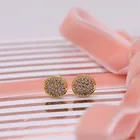 Cz Earring Earring 2021 Fashion 1-2mius Gold Plated CZ Round Earring