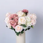 Flowers Artificial Good Quality Promotional Fashion Silk Flowers Artificial Big Single Peach Bud