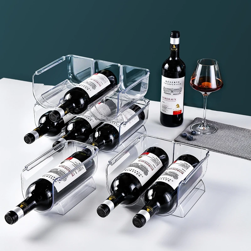 Plastic Wine Holder and Bottle Organizer Wine Storage Containers for Refrigerators