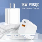 Phone Mobile Factory Original PD18W Dual Usb C UK Phone Charger QC3.0 TYPE C Fast Charging Mobile Charger For Iphone 12
