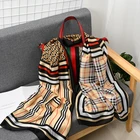 Long Silk New Fashion Long Wrap Women Scarf Soft Luxury Digital Printing New Silk Satin Scarf