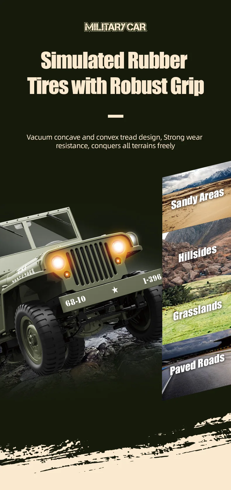 1/10 JJRC C8815 WillysRC Truck Rock Crawler 2.4GHz Remote Control Electric Off-Road Car with USB Cable Expert Toy for Kids