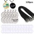 Silver Pendant 120pcs/lot Silver Color Cabochon Bezel Set Pendant Trays 25/30mm Round Cabochon Base Set