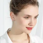 Pearl Earrings Temperament Fashion Korean Maple Leaf Rhinestone Gold Plated Pearl Tassel Stud Earrings