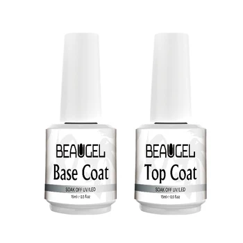 Top Base Coat UV Gel Nail Polish 15ml Waterproof Quick Dry Polish No Clumpy No Yellowing No Foggy Super Adhesion Long Lasting