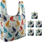 Shopping Tote Bag Top Quality Custom Reusable Polyester Foldable Supermarket Shopping Grocery Tote Bag