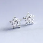 Silver Hoop Earring INS Design Wholesal 925 Sterling Silver Trendy Thin Snowflake White Gold Hoop Earring
