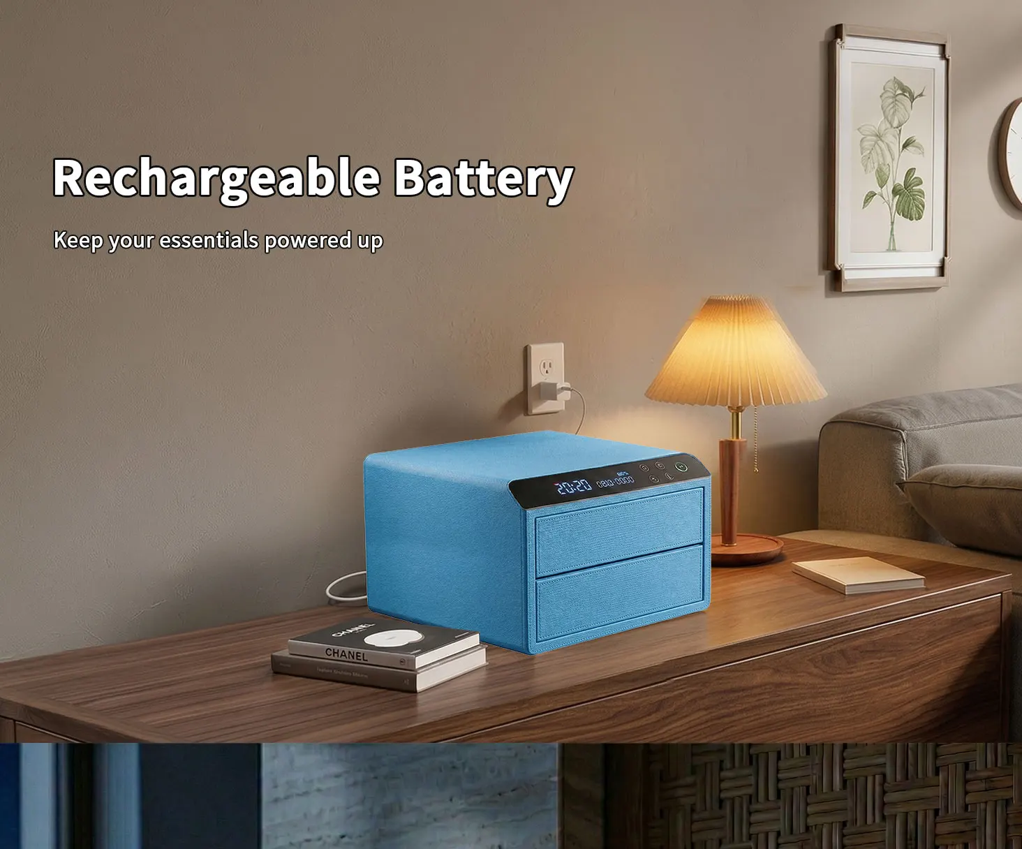 dr 1272 ft ceqsafe smart electronic deposit leather biometric cash 2 drawers safe fingerprint jewelry box with wifi-11
