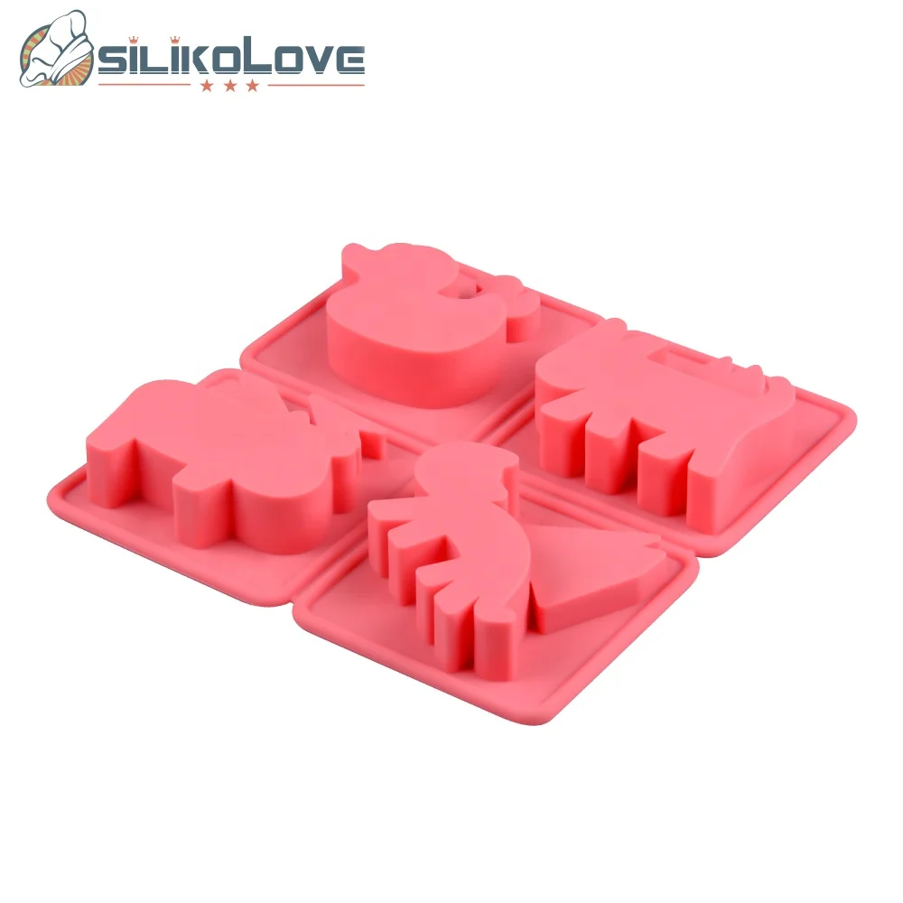 3D multi shape duck dog cat cow animal soap silicone making mold wax mould tools ice cube tray mold