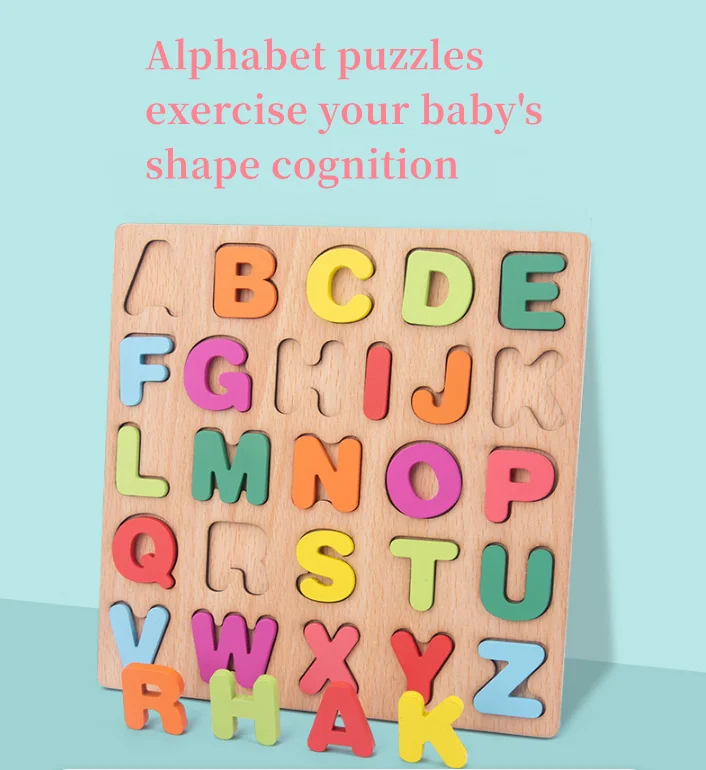 Children Toddler English Montessori Board Alphabet Abc Letter And