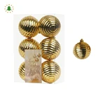 Christmas Ornaments OEM Custom Made Plastic 5cm Gold Christmas Ball Ornaments For French