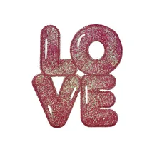 Pink Love Color Iron on Embroidery Heart logo Patch for Clothes