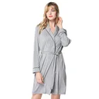 Mature Hot Style Mature Home Wear Long Sleeve Solid Modal Bath Robe For Women