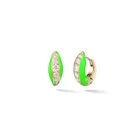 Hoop 925 Sterling Silver Gold Vermeil Pave CZ Stone Zirconia Wide Enamel Hoop Huggie Earrings For Women