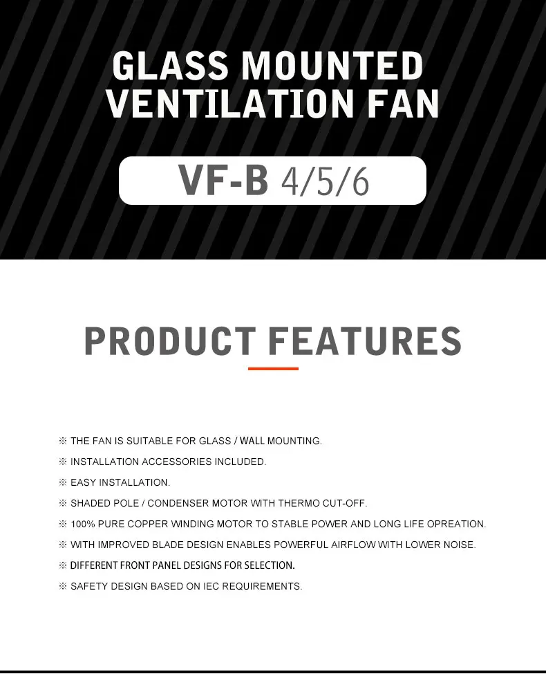 Angega B-456inch Exhaust Fan, B-4"5"6"inch, Plastic, Wall - detail 4