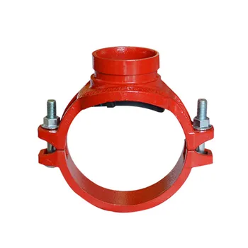 Ductile Iron Pipe Fittings Fire Pipe Couplings Red Painted Mechanical Tee Threaded 2''*1''